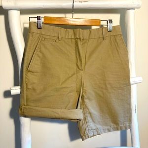 Boyfriend roll-up khaki shorts size 0. Never worn!
